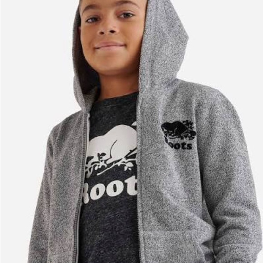 New with tags- Roots Kids Charcoal Zip-Up Hoodie